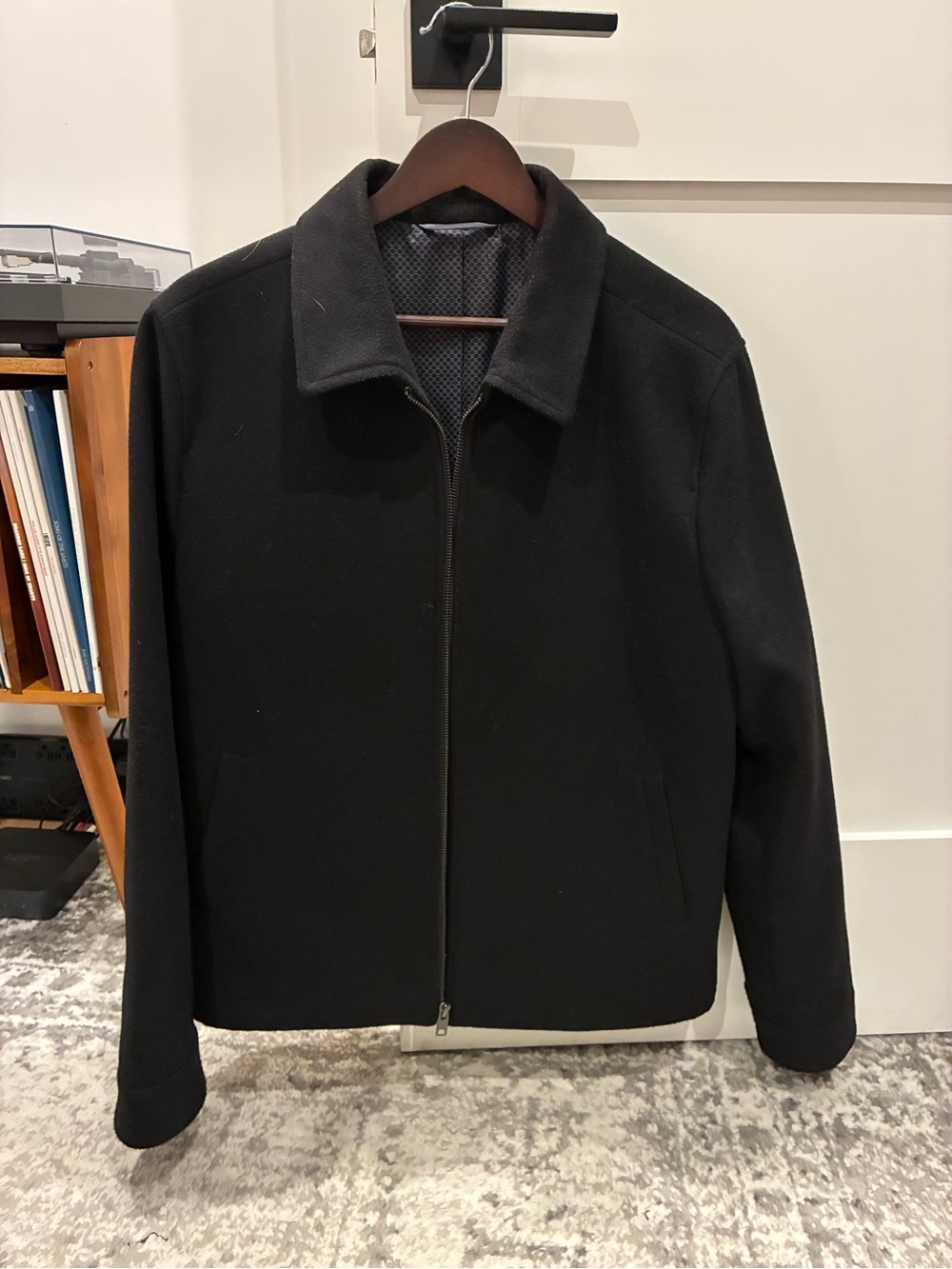 Van Heusen Men's Black Wool Trucker Jacket